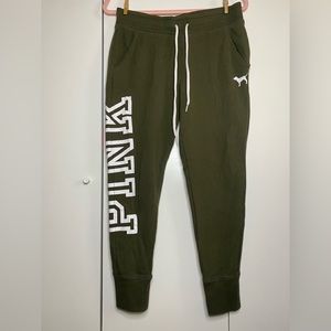 PINK Victoria’s Secret Medium Green Joggers
